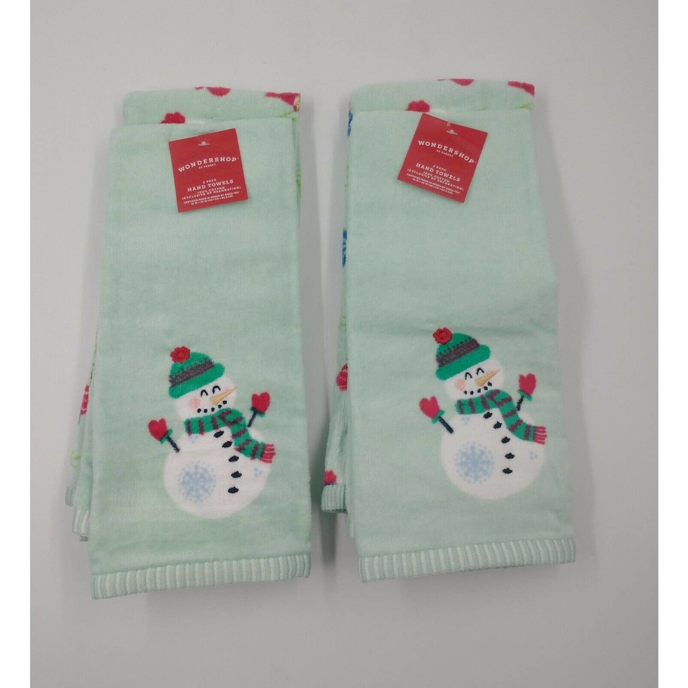 Wondershop Snowman 15" x 25" Hand Towels- 4 Pack